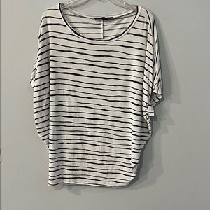 The Limited Black and White Striped Short Sleeve Top